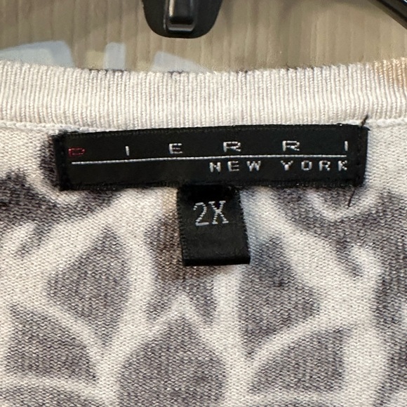 Pierri New York Black/White Button Up Sweater with 3/4 Sleeves- Size 2X - Picture 2 of 3